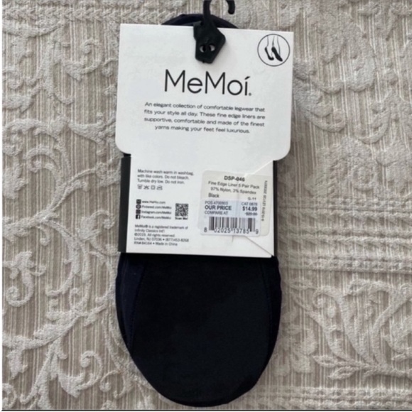 Women’s 5 Pack of Black Non Slip No Show Socks Size 9-11 - Picture 4 of 5